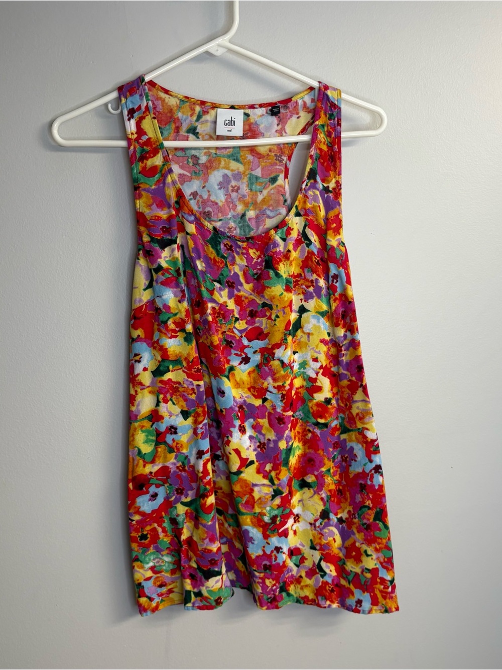 cabi Multicolor Floral Tank top- Bright Floral Print
